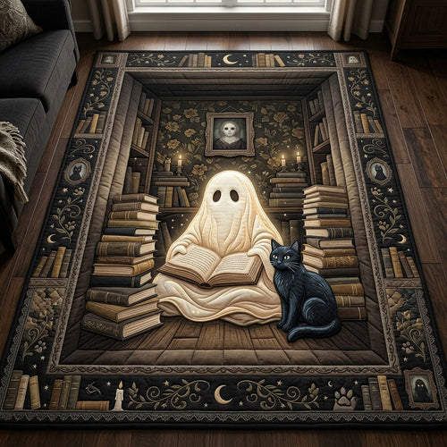 Library Ghost Cat Reading Area Rug GFTOPND628