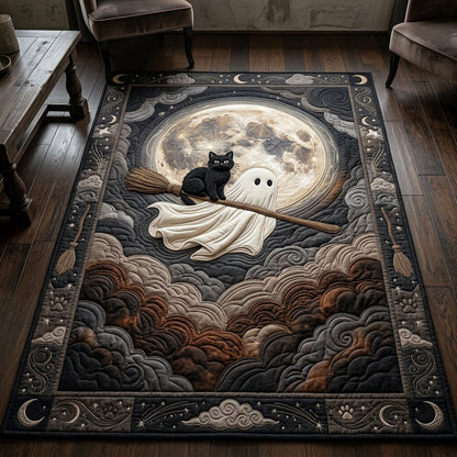 Ghost Cat Broomstick Area Rug GFTOPND629