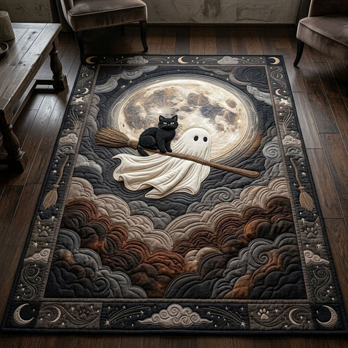 Ghost Cat Broomstick Area Rug GFTOPND629