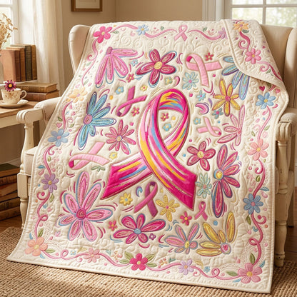 Pink Ribbon Quilted Blanket GFTOPND658