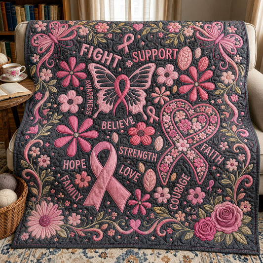 Breast Cancer Awareness Quilted Blanket GFTOPND661