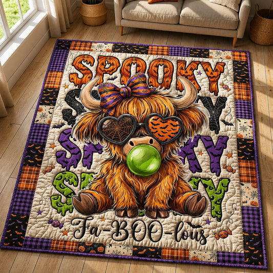 Highland Cow Spooky Faboolous Area Rug GFTOPND667
