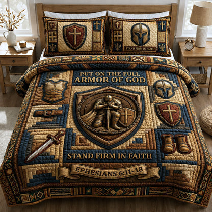 Armor Of God 3-Piece Quilted Bedding Set GFTOPND676