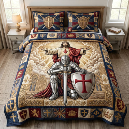 Knight Of Christ 3-Piece Quilted Bedding Set GFTOPND680