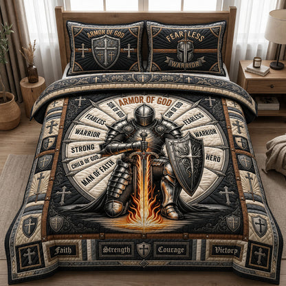 Christian Armor Of God 3-Piece Quilted Bedding Set GFTOPND682