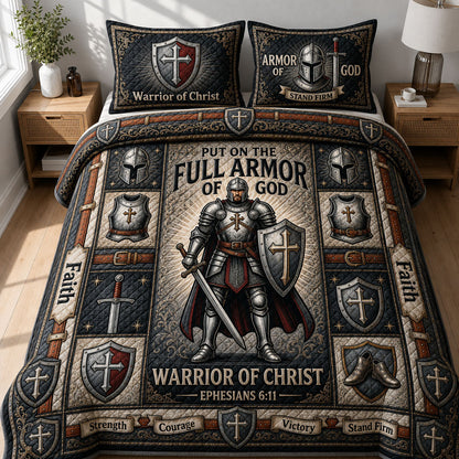 Warrior Of Christ 3-Piece Quilted Bedding Set GFTOPND685