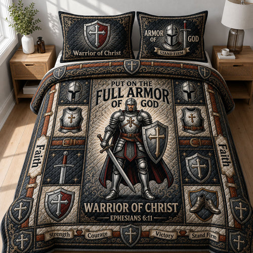 Warrior Of Christ 3-Piece Quilted Bedding Set GFTOPND685