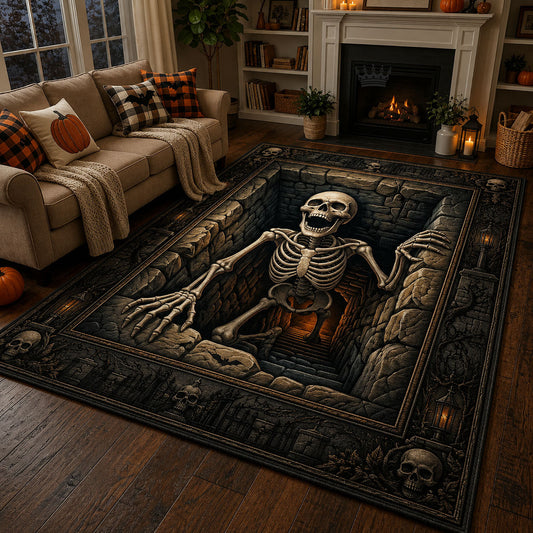Skeleton Climbing Out Area Rug GFTOPND703