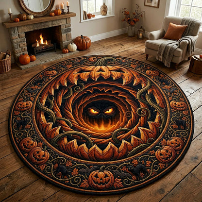 Giant Jack O Lantern Quilted Round Mat GFTOPND716