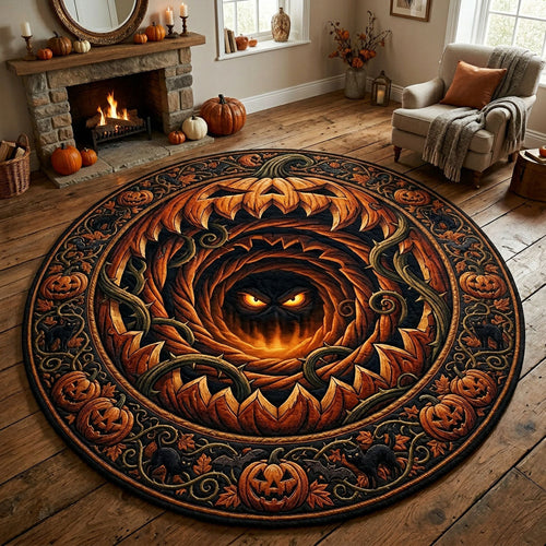 Giant Jack O Lantern Quilted Round Mat GFTOPND716