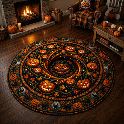 Pumpkin King Vortex Quilted Round Mat GFTOPND717