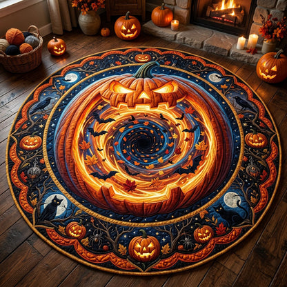 Giant Pumpkin Portal Quilted Round Mat GFTOPND718
