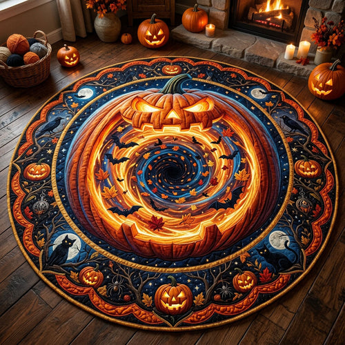 Giant Pumpkin Portal Quilted Round Mat GFTOPND718