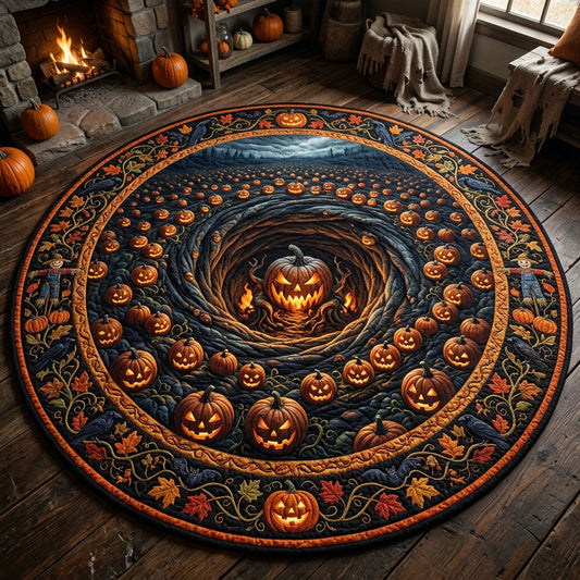 Pumpkin Patch Sinkhole Quilted Round Mat GFTOPND719