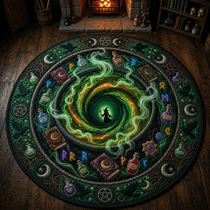 Witch Cauldron Portal Quilted Round Mat GFTOPND724