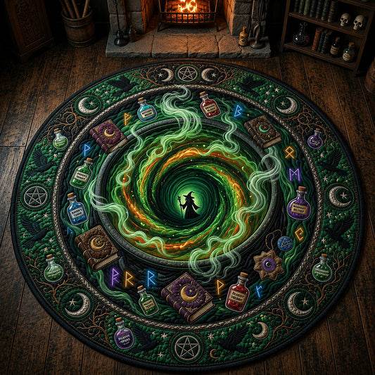 Witch Cauldron Portal Quilted Round Mat GFTOPND724