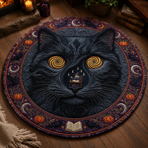Witch Black Cat Gateway Quilted Round Mat GFTOPND725