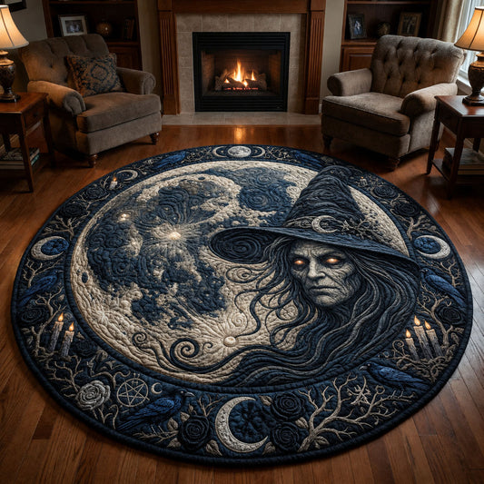 Witch Full Moon Quilted Round Mat GFTOPND727