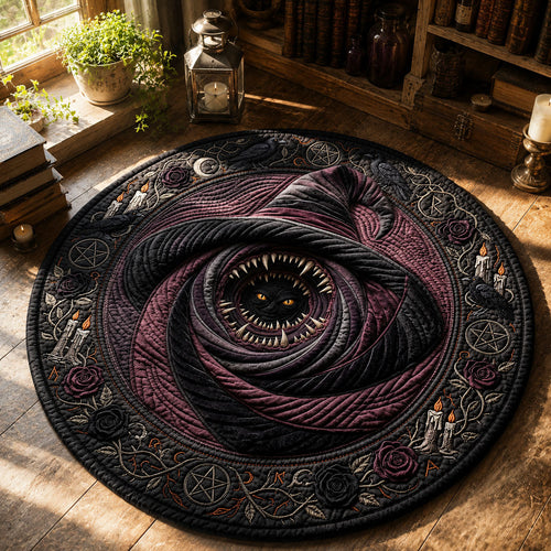 Witch Hat Monster Quilted Round Mat GFTOPND728