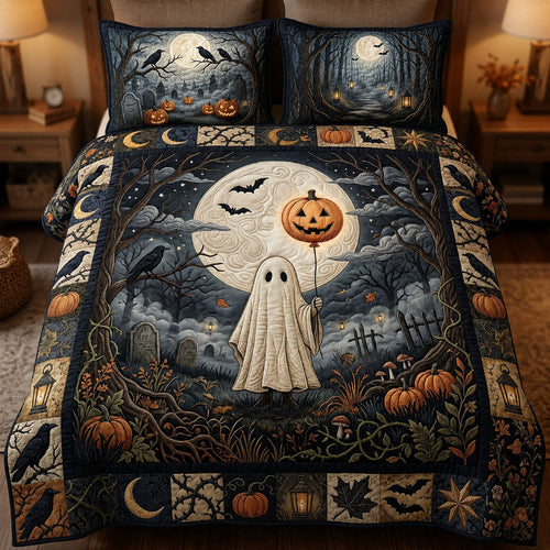 Horror Ghost Halloween 3-Piece Quilted Bedding Set GFTOPND746