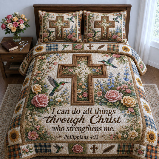 Christian Faith 3-Piece Quilted Bedding Set GFTOPND841
