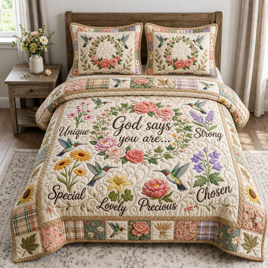 God Says You Are 3-Piece Quilted Bedding Set GFTOPND845