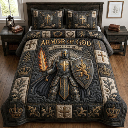Armor Of God 3-Piece Quilted Bedding Set GFTOPND910