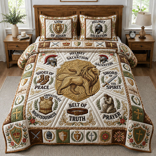 Lion Of Judah 3-Piece Quilted Bedding Set GFTOPND912