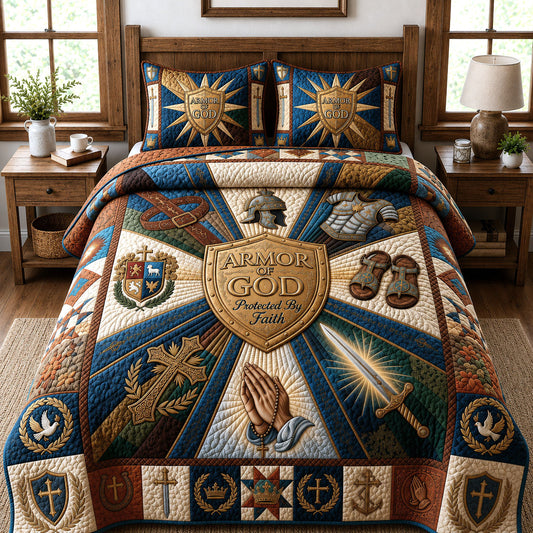 Armor Of God 3-Piece Quilted Bedding Set GFTOPND914