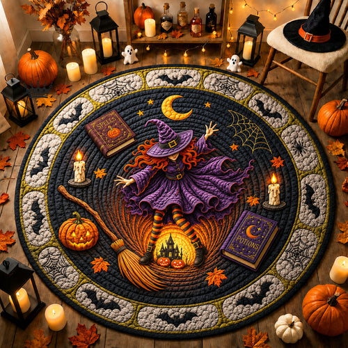 Witch Falling Hole Quilted Round Mat GFTOPND915