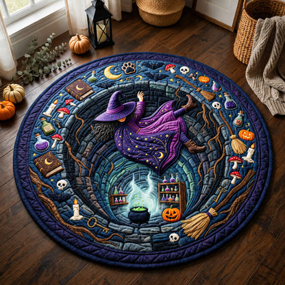 Witch Falling Into Poison Quilted Round Mat GFTOPND916
