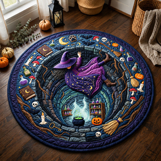 Witch Falling Into Poison Quilted Round Mat GFTOPND916