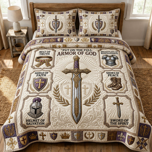 Chritian Faith 3-Piece Quilted Bedding Set GFTOPND951