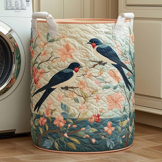 Spring Swallow Quilted Laundry Basket  GFTOQA1033