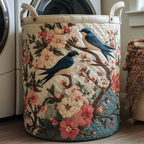Spring Swallow Quilted Laundry Basket  GFTOQA1035