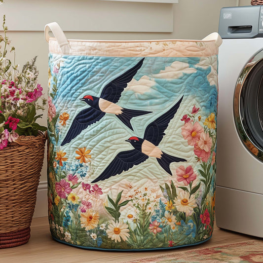 Spring Swallow Quilted Laundry Basket  GFTOQA1036