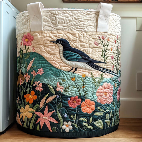 Spring Swallow Quilted Laundry Basket  GFTOQA1037