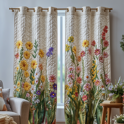 Floral Serenity Quilted Curtains GFTOQA1060
