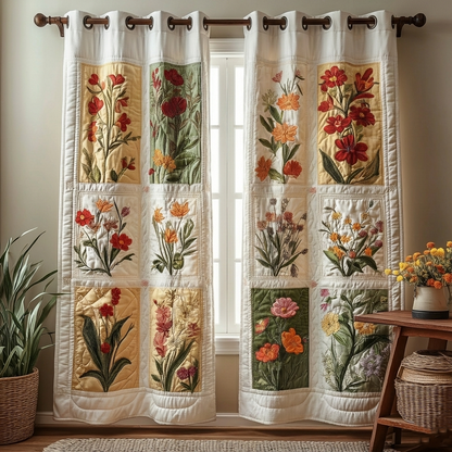 Floral Patch Quilted Curtains GFTOQA1063