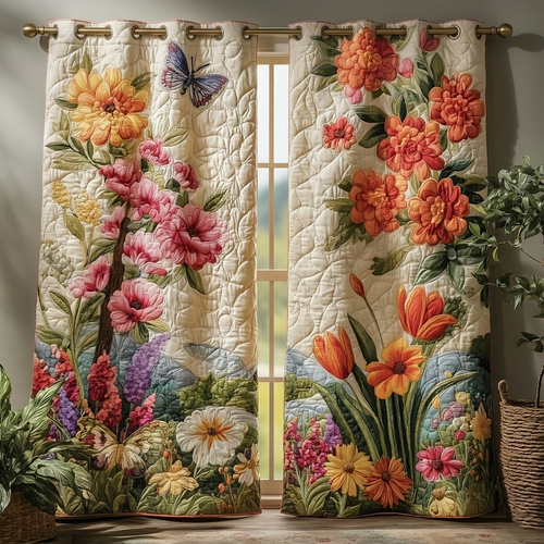 Spring Bloom Quilted Curtains GFTOQA1065