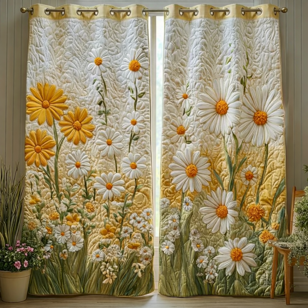 Golden Meadow Quilted Curtains GFTOQA1067
