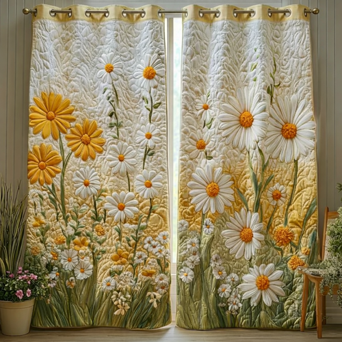Golden Meadow Quilted Curtains GFTOQA1067