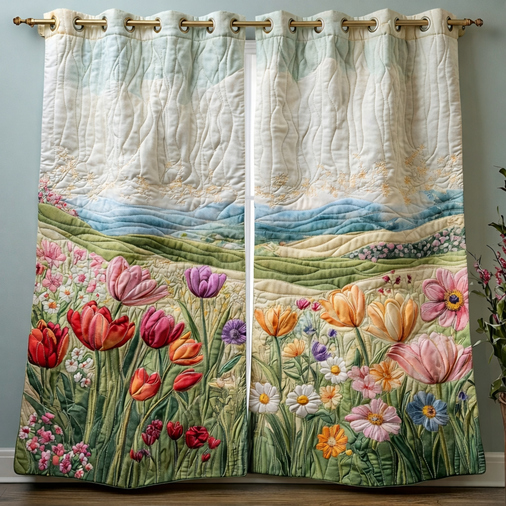 Spring Horizon Quilted Curtains GFTOQA1069