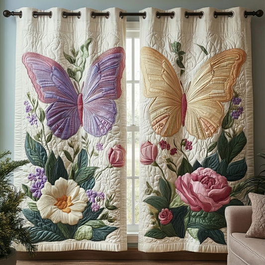 Spring Butterfly Quilted Curtains GFTOQA1071