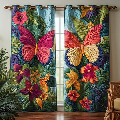 Tropical Symphony Quilted Curtains GFTOQA1073