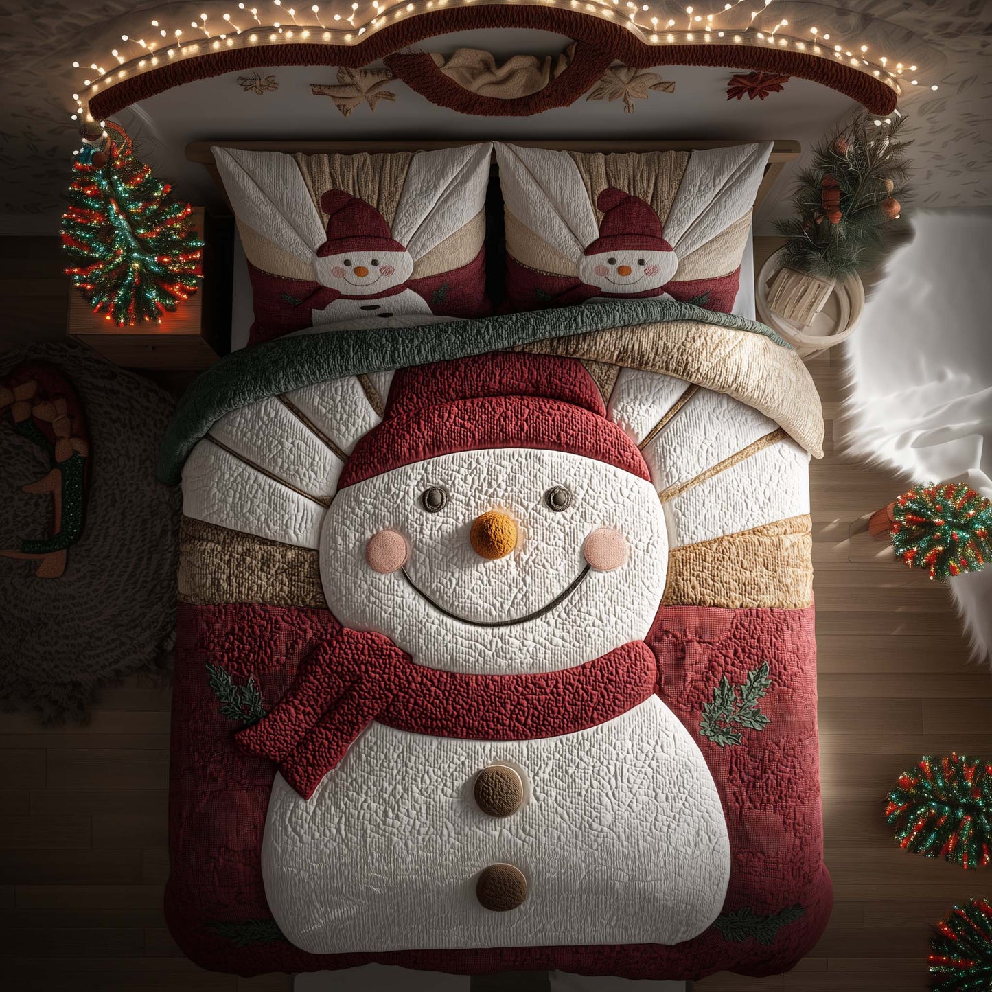 Holly Snowman Duvet Cover Set GFTOQA108