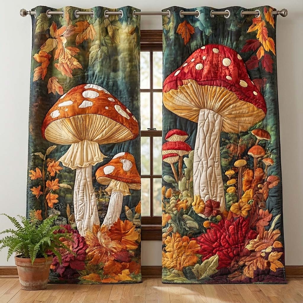 Autumn Forest Quilted Curtains GFTOQA1082