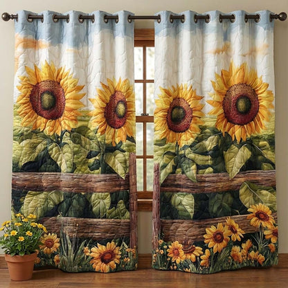 Country Sunflowers Quilted Curtains GFTOQA1091