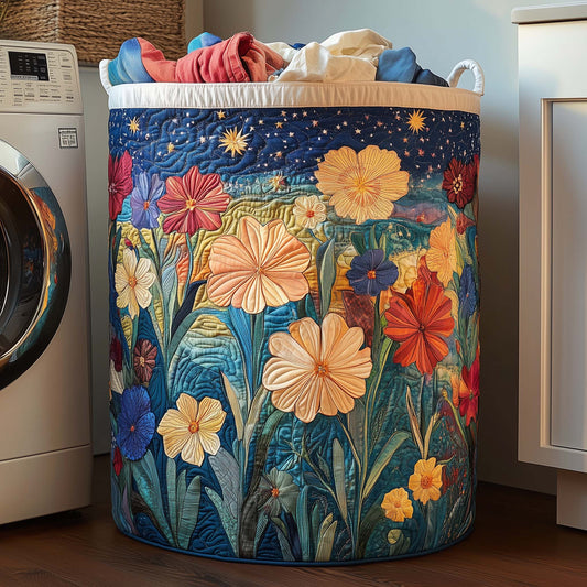 Starlit Bloom Quilted Laundry Basket GFTOQA1112