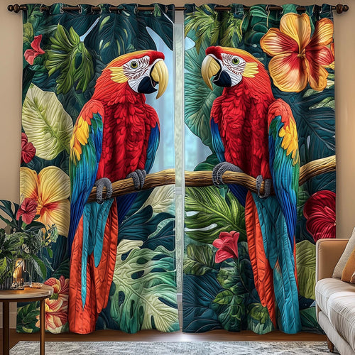 Tropical Parrot Quilted Curtains GFTOQA1137